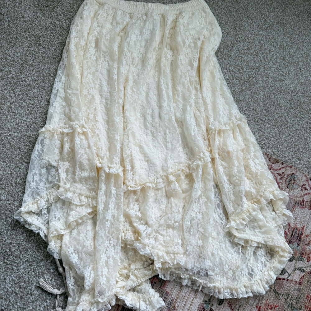 American Eagle Outfitters Cream Maxi A-Line Skirt NWT